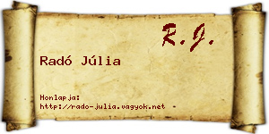Radó Júlia névjegykártya